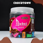 Close-up of the Chocotown Dubai Emperor chocolate box design