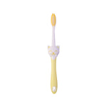 Two kids cartoon toothbrushes with fan toys in different colors