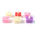 Safe flameless LED tealight candle glowing with natural flickering effect