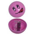 Lively round pencil sharpener with a playful design, encouraging creativity.