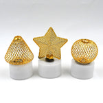 Packaging for the three-piece flameless LED candle set, highlighting product features.