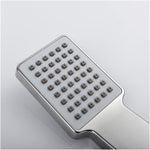 Side view of the durable plastic high pressure shower head.