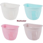 Step-by-step visual guide demonstrating the easy, punch-free installation of the wall basket.