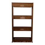 Movable plastic storage rack for kitchen and household use