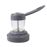 Multiple angles of the soap dispenser with scrub, highlighting its sleek and practical design.