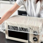 Dining chair plastic covers providing protection for individual chairs.