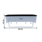Neutral image of bathroom storage rack