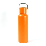 Side view of reusable stainless steel water bottle suitable for gym and office