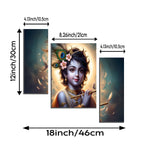 Krishna flute panel wall art designed for pooja room.