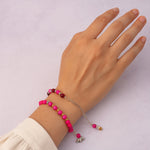 Ethnic fashion beaded bracelet with mixed colors and adjustable closure
