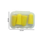 Compact storage case included with 4 pair soft foam ear plugs