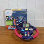 Colorful musical steering wheel toy for toddlers with buttons and lights