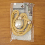 Decorative home curtain tie with braided rope and pearl embellishment