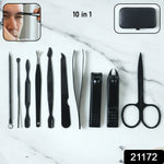 Nail care tools including scissors, nail file, and tweezers for manicure grooming