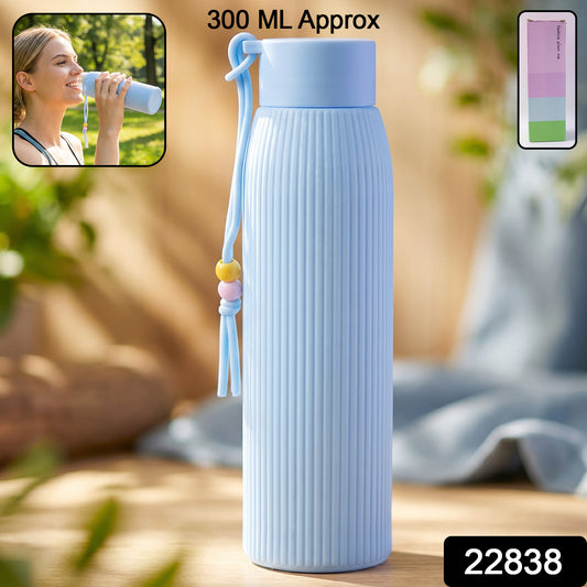 Premium Textured Glass Water Bottle (300 ML Approx)