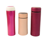 Exterior view of stainless steel insulated water bottle for travel
