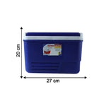 Compact size blue ice cooler box for travel and outdoor activities