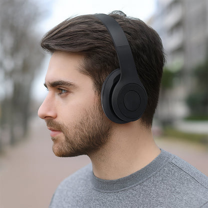 Detail view of the control buttons on the Wireless Bluetooth Headset.