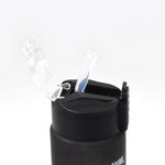 Side view of the 900ml BPA-free motivational water bottle, highlighting its slim profile.