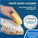 Velvet Wipe shoe stain remover cream in a tub with a soft cleaning sponge.