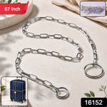 Steel luggage lock chain pack showing rust-resistant silver finish