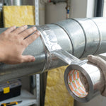 Foil tape pipe sealing for HVAC and insulation repairs