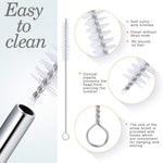 Close-up view of the smooth, polished tips of the reusable Stainless Steel Straws.
