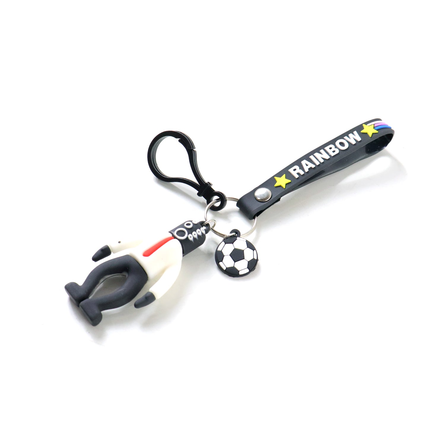 Rainbow Strap Cartoon Football Boy Keychain (1 Pc)
