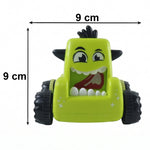 Cartoon monster car toy with measurement scale