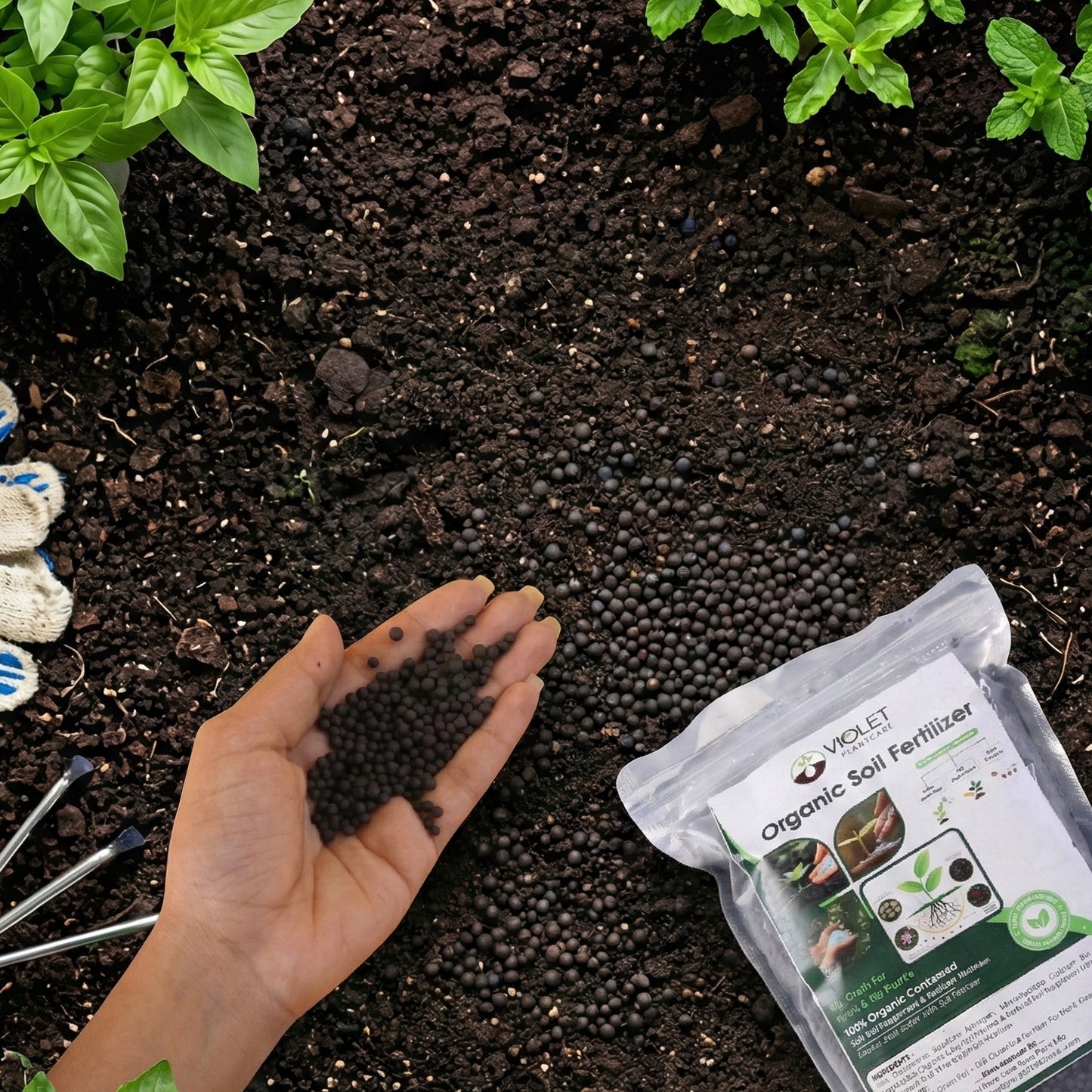 Black Organic Soil Fertilizer For Home Gardening (1 Pc 1 Kg)