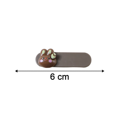 Cute Bunny Face Decorative Hair Clips Set (4 Pc)