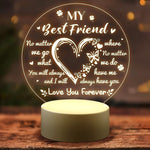 Best Friend 3D LED night lamp on study desk for ambient lighting