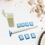 Complete disposable toilet brush kit, ready for easy assembly.