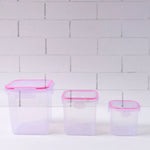 Multipurpose kitchen storage containers with clear plastic and air lock
