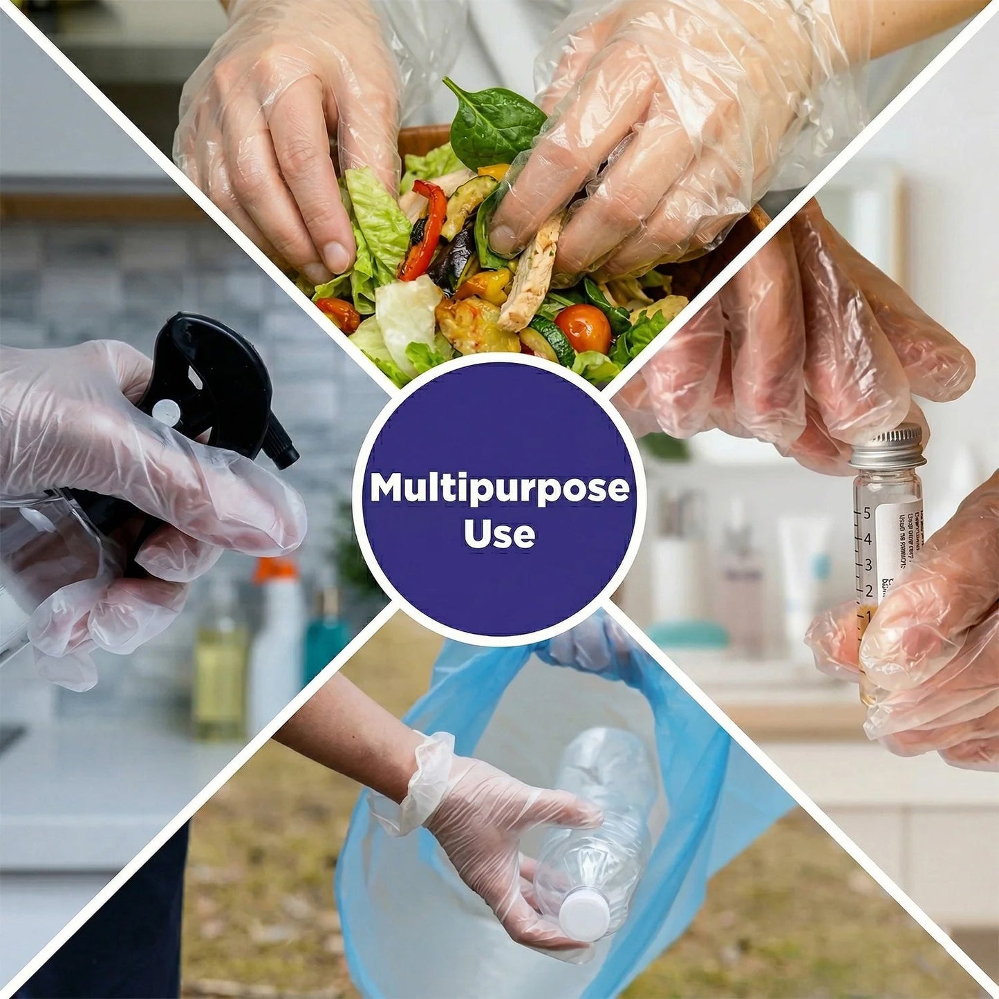 Clear disposable gloves for household cleaning and food handling