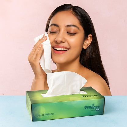 Freshee Premium Skin-friendly Facial Tissues  100 Pc Box (18 X 20 Cm)