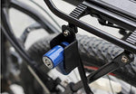 Compact anti-theft disc lock providing security for a scooter wheel.