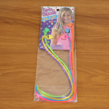 Colourful Braided Hair Extension Streaks For Girls  Kids (6 Pc)