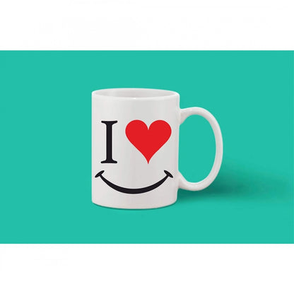 Printed Ceramic Coffee Mug - 1 Pieces, White, 11oz