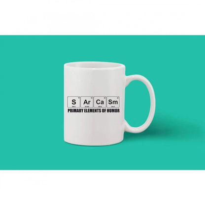 Printed Ceramic Coffee Mug - 1 Pieces, White, 11oz