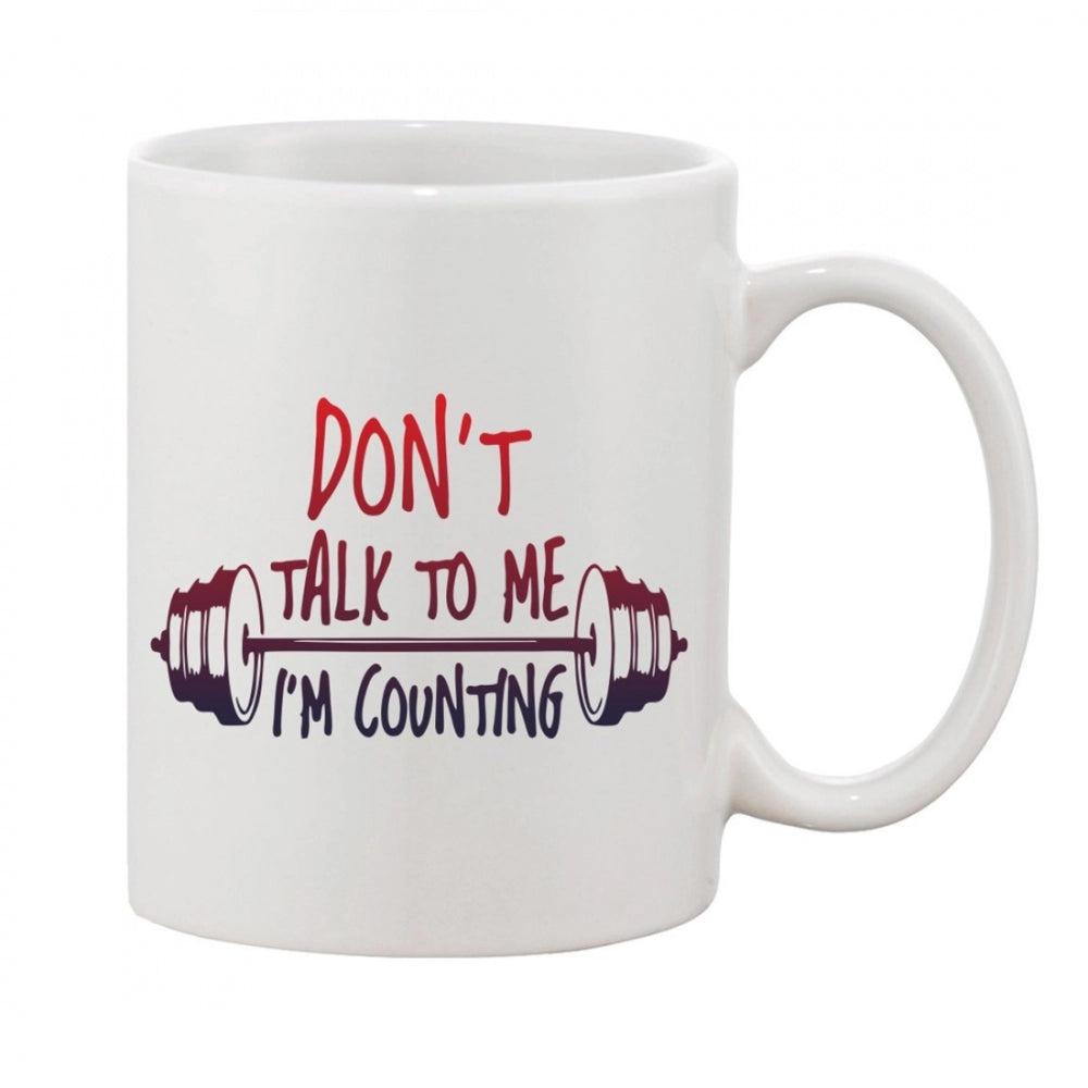 Printed Ceramic Coffee Mug - 1 Pieces, White, 11oz
