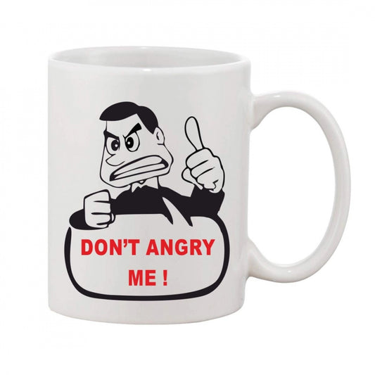 Printed Ceramic Coffee Mug - 1 Pieces, White, 11oz