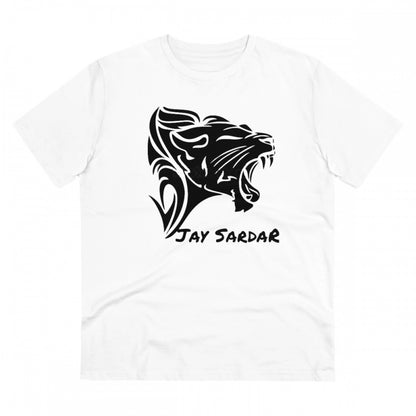 Men's PC Cotton Jay Sardar Printed T Shirt (Color: White, Thread Count: 180GSM)