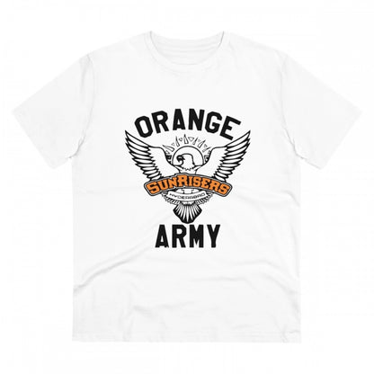 Men's PC Cotton Cricket Design Printed T Shirt (Color: White, Thread Count: 180GSM)