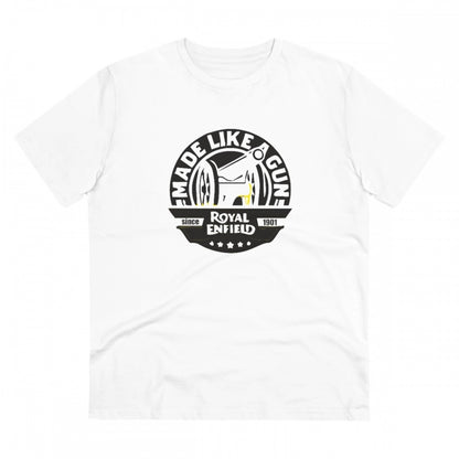 Men's PC Cotton Bike Ride Design Printed T Shirt (Color: White, Thread Count: 180GSM)