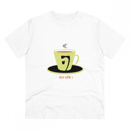 Men's PC Cotton Bengali Designs Printed T Shirt (Color: White, Thread Count: 180GSM)