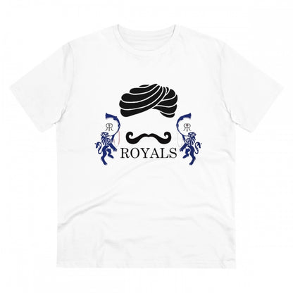 Men's PC Cotton Cricket Design Printed T Shirt (Color: White, Thread Count: 180GSM)