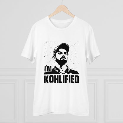 Men's PC Cotton Cricket Design Printed T Shirt (Color: White, Thread Count: 180GSM)