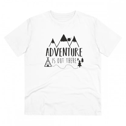 Men's PC Cotton Explore The Unseen Printed T Shirt (Color: White, Thread Count: 180GSM)