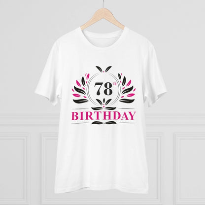 Men's PC Cotton 78th Birthday Printed T Shirt (Color: White, Thread Count: 180GSM)
